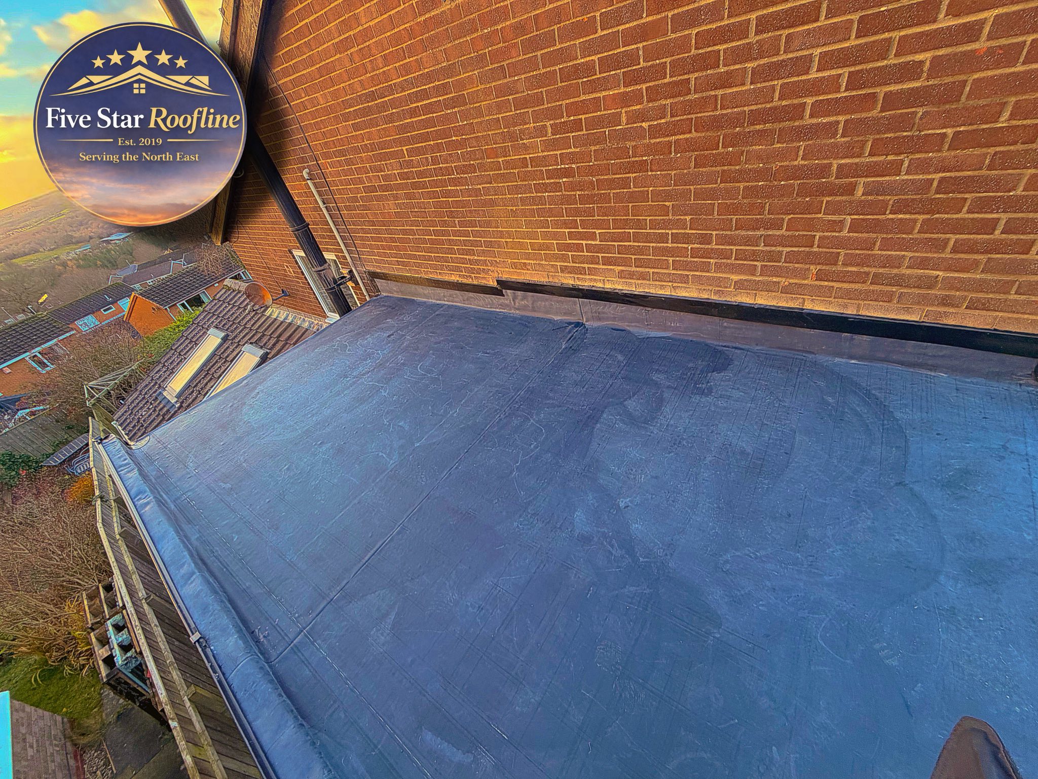 Premium EPDM rubber roofing installation by Five Star Roofline